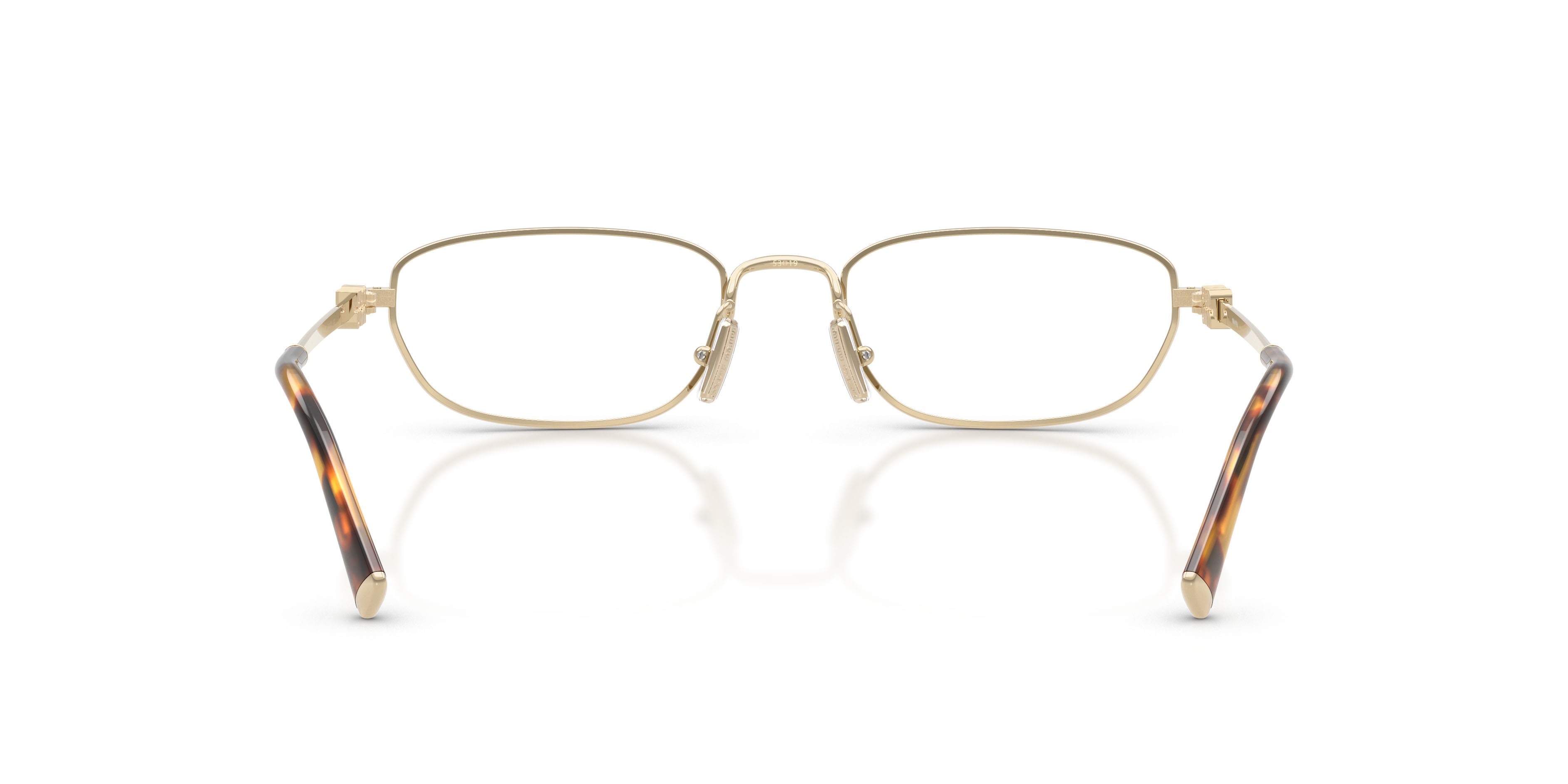 Occhiali da vista Miu Miu MU 52ZV (ZVN1O1) colore oro pallido forma irregolare lenti lente demo
