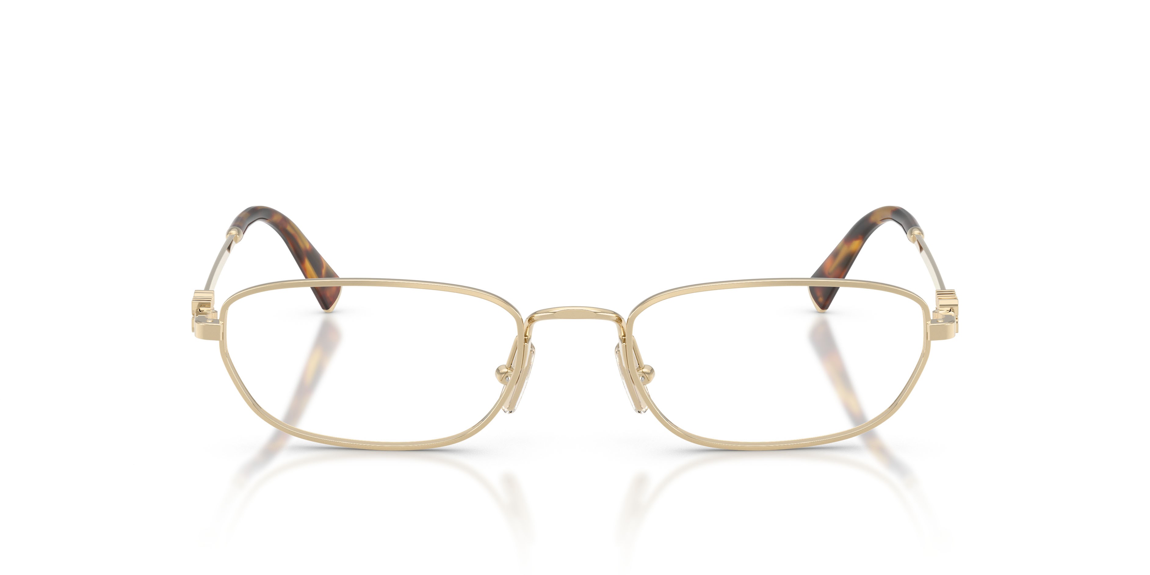 Occhiali da vista Miu Miu MU 52ZV (ZVN1O1) colore oro pallido forma irregolare lenti lente demo