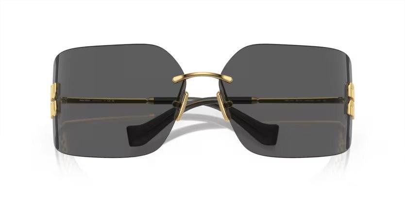 Occhiali da sole Miu Miu MU 54YS (5AK5S0) colore oro forma irregolare lenti grigio scuro