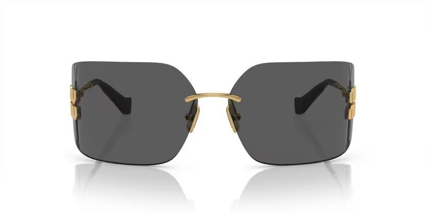 Occhiali da sole Miu Miu MU 54YS (5AK5S0) colore oro forma irregolare lenti grigio scuro