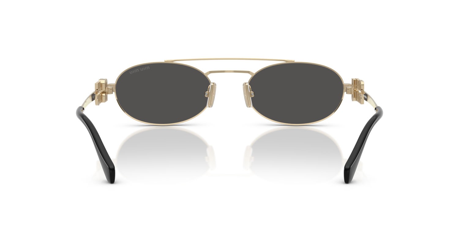 Occhiali da sole Miu Miu MU 54ZS (ZVN08Z) colore oro pallido forma ovale lenti grigio scuro