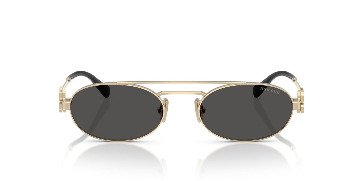 Occhiali da sole Miu Miu MU 54ZS (ZVN08Z) colore oro pallido forma ovale lenti grigio scuro