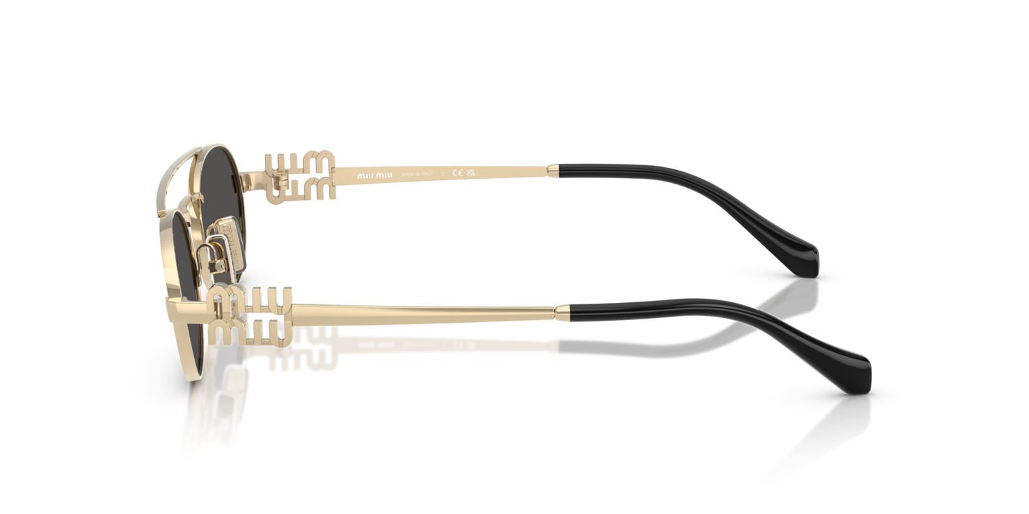 Occhiali da sole Miu Miu MU 54ZS (ZVN08Z) colore oro pallido forma ovale lenti grigio scuro