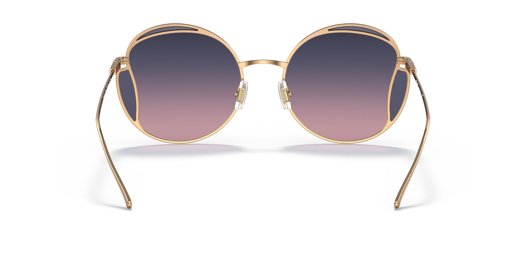 Sonnenbrillen Miu Miu MU 56XS (7OE06N) farbe ottone form unregelmäßig gläser rosa sfumato blu