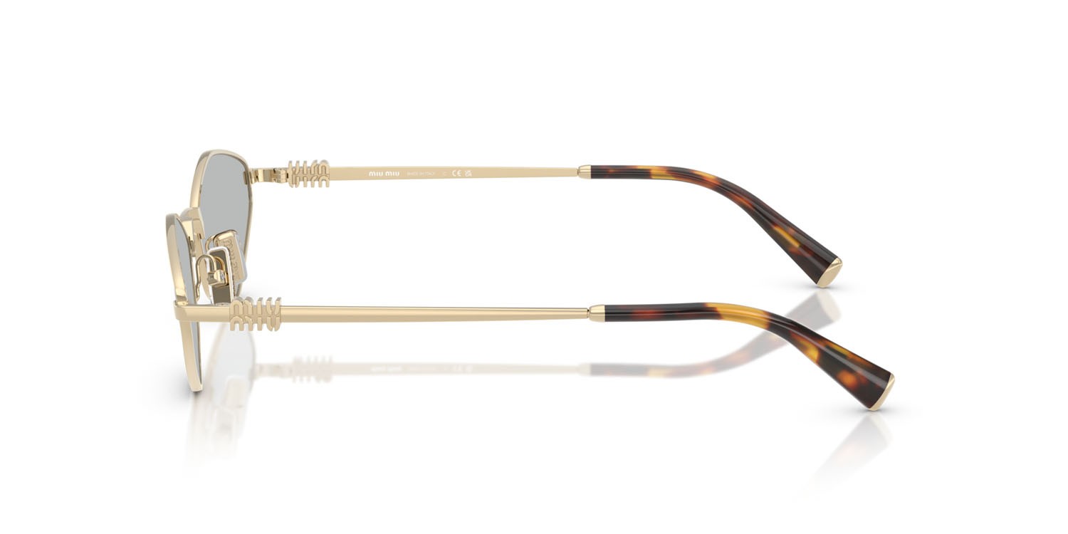 Occhiali da sole Miu Miu MU 56ZS (ZVN50K) colore oro pallido forma irregolare lenti grigio chiaro