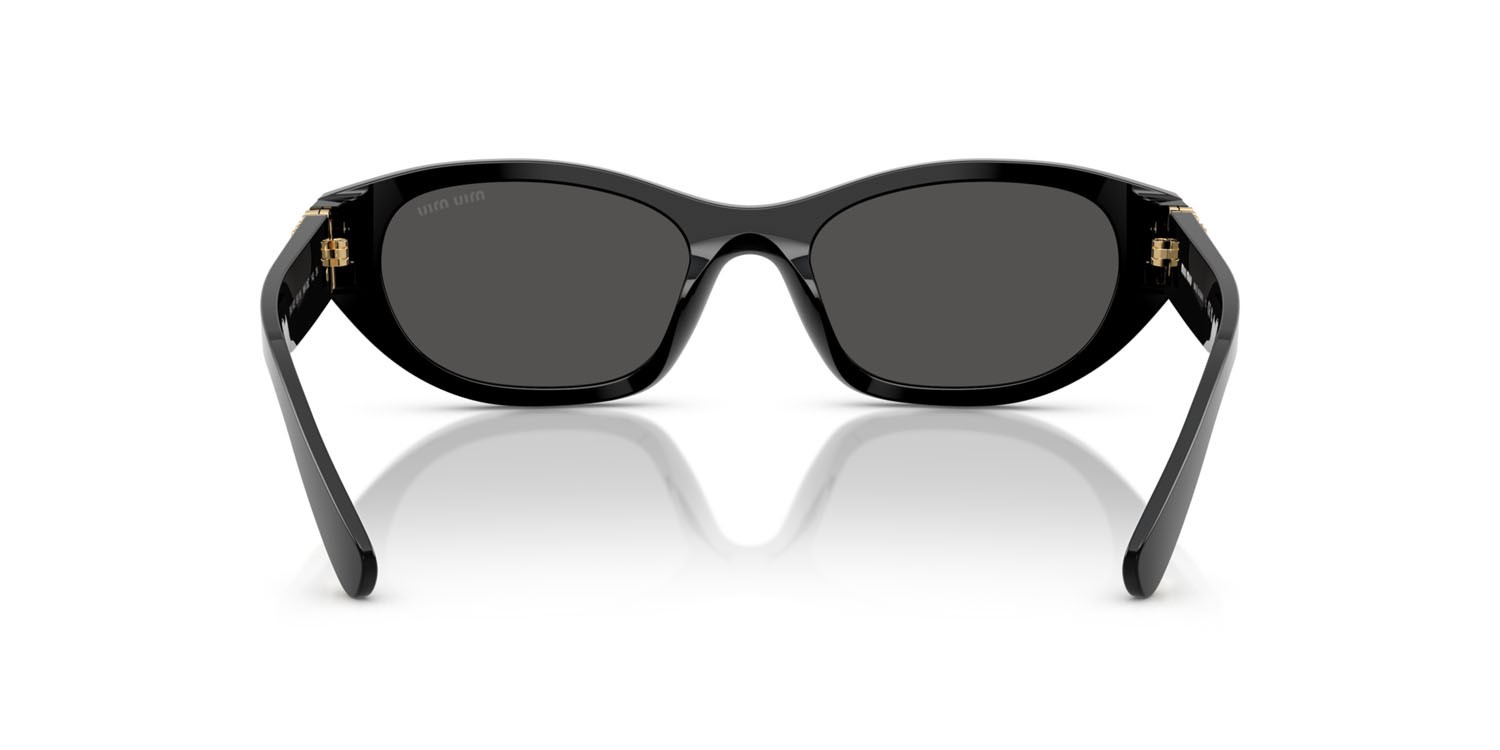 Occhiali da sole Miu Miu MU A03S (16K08Z) colore nero forma irregolare lenti grigio scuro