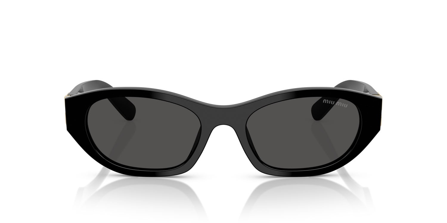 Occhiali da sole Miu Miu MU A03S (16K08Z) colore nero forma irregolare lenti grigio scuro