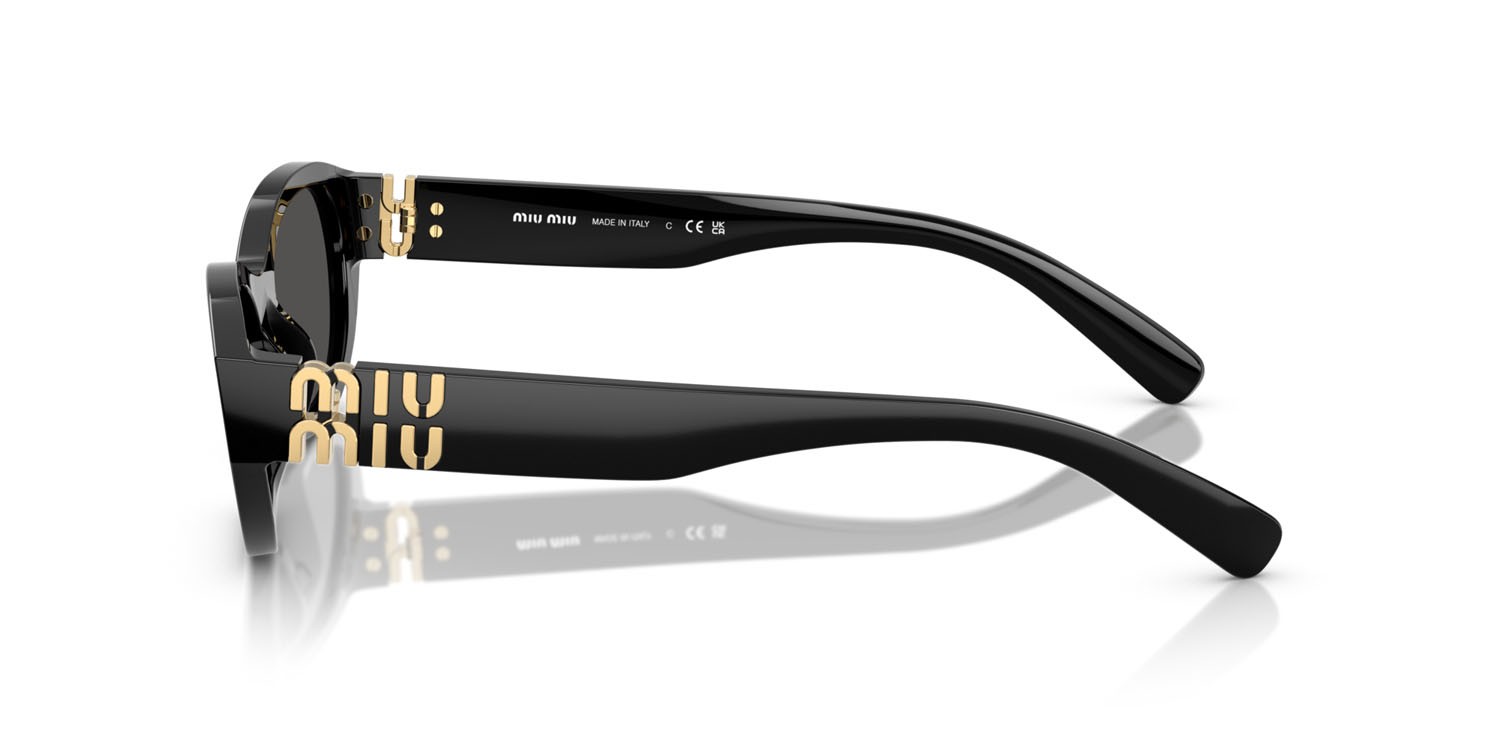 Occhiali da sole Miu Miu MU A03S (16K08Z) colore nero forma irregolare lenti grigio scuro