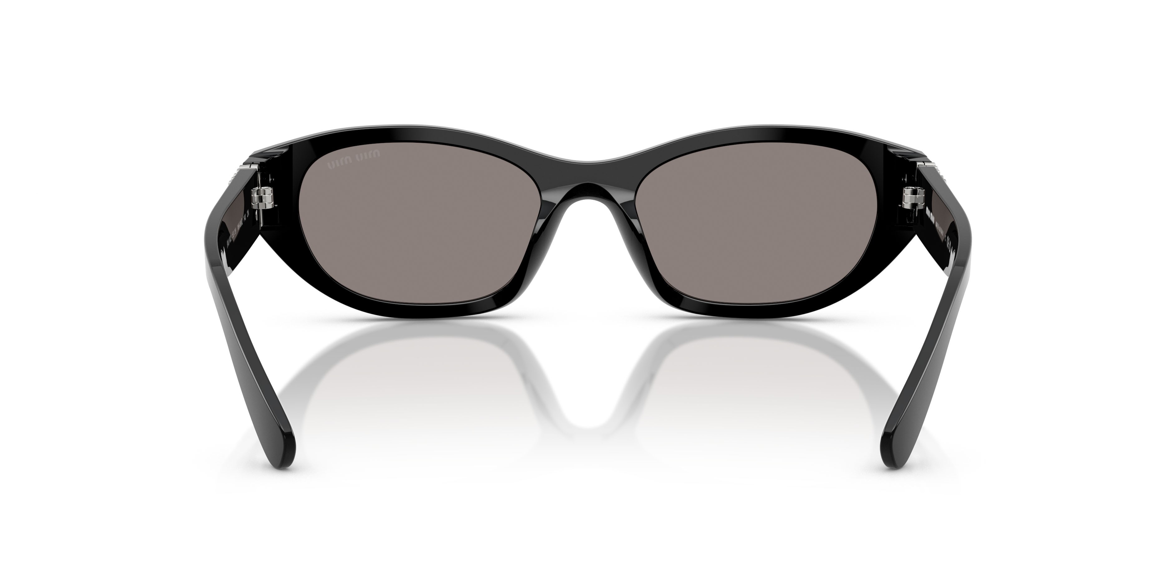Occhiali da sole Miu Miu MU A03S (16K80Q) colore nero forma irregolare lenti grigio scuro