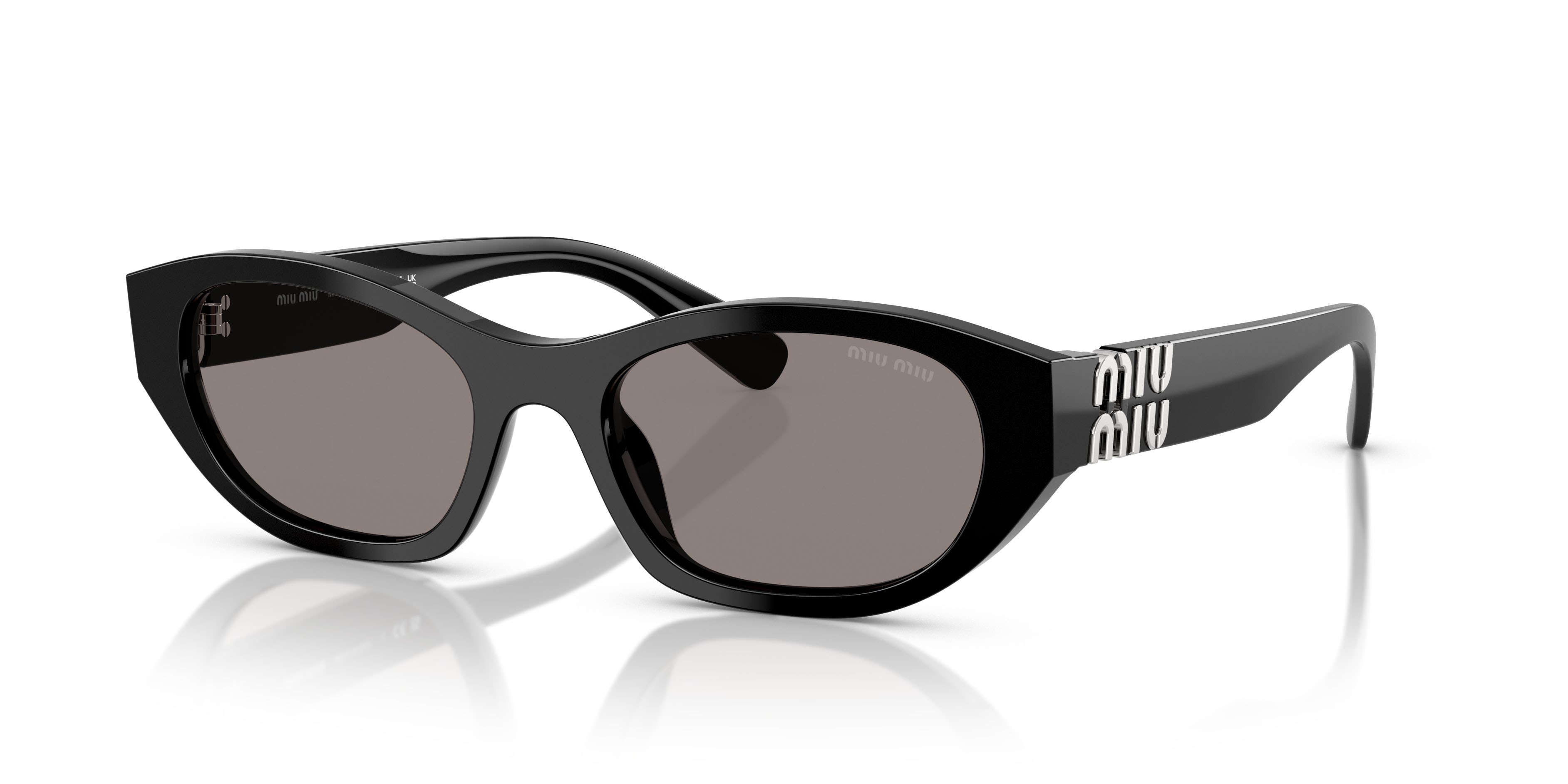Occhiali da sole Miu Miu MU A03S (16K80Q) colore nero forma irregolare lenti grigio scuro