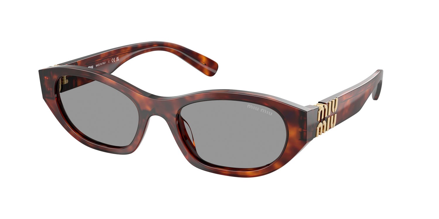 Occhiali da sole Miu Miu MU A03S (21C40O) colore havana mahogany forma irregolare lenti grigio