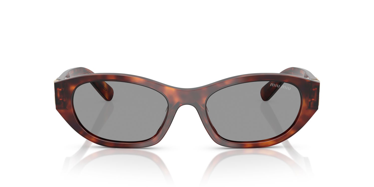 Occhiali da sole Miu Miu MU A03S (21C40O) colore havana mahogany forma irregolare lenti grigio