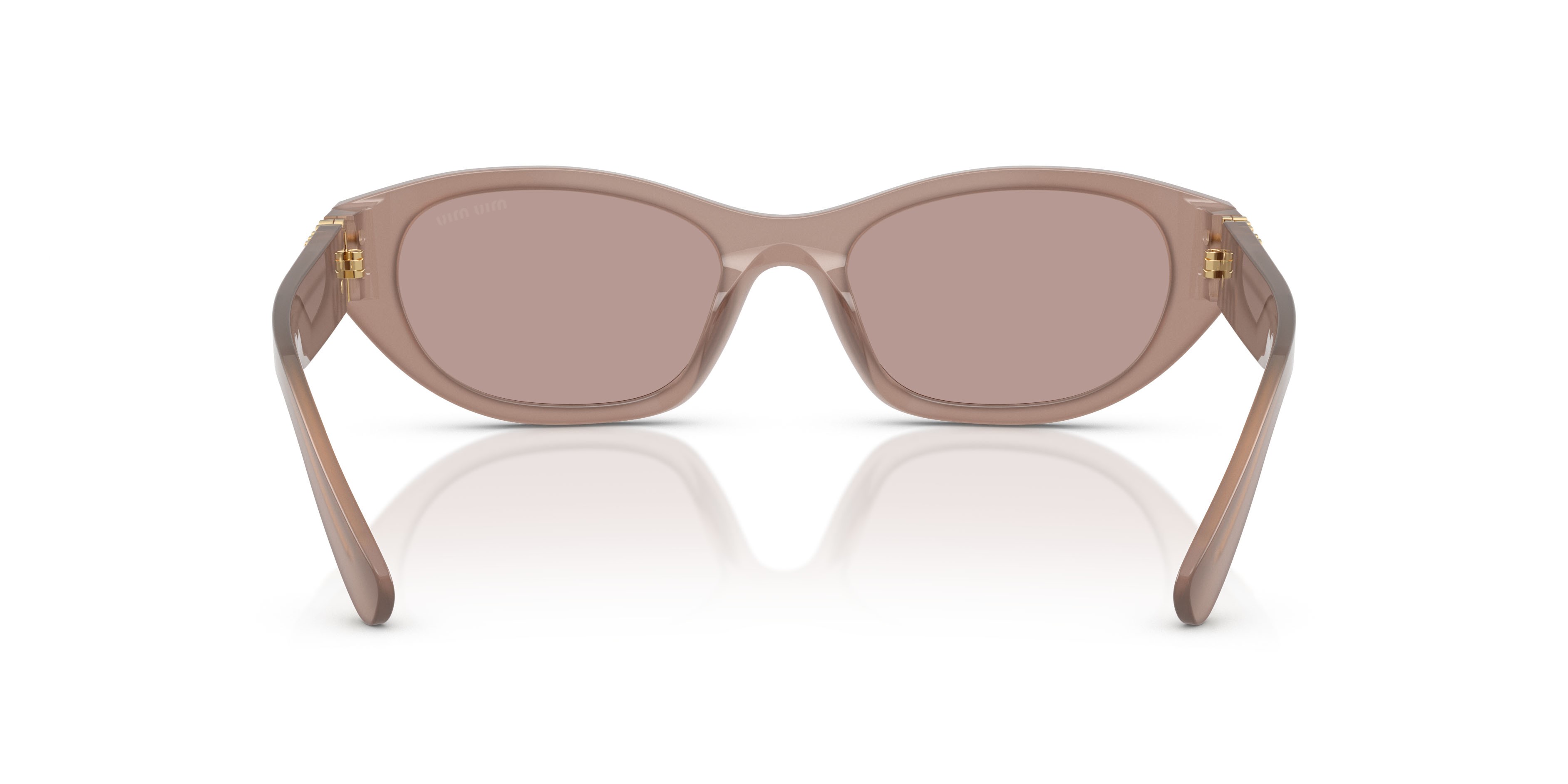 Occhiali da sole Miu Miu MU A03S (28L20I) colore grigio forma irregolare lenti viola chiaro/marrone