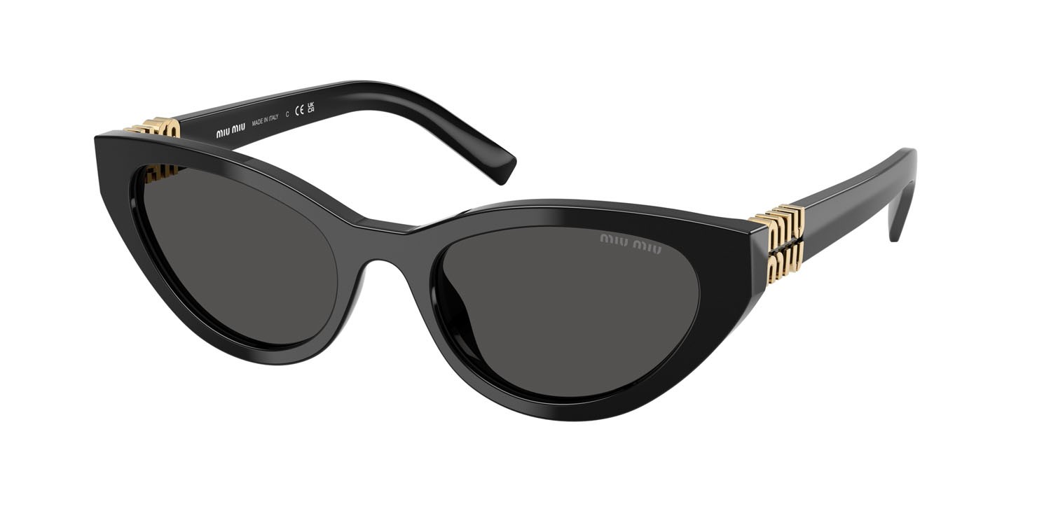 Occhiali da sole Miu Miu MU A04S (16K08Z) colore nero forma farfalla lenti grigio scuro