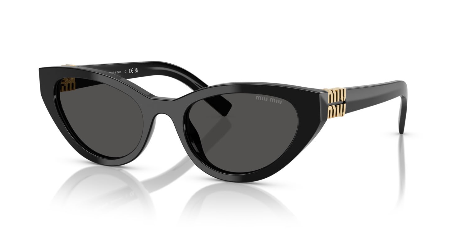 Occhiali da sole Miu Miu MU A04S (16K08Z) colore nero forma farfalla lenti grigio scuro