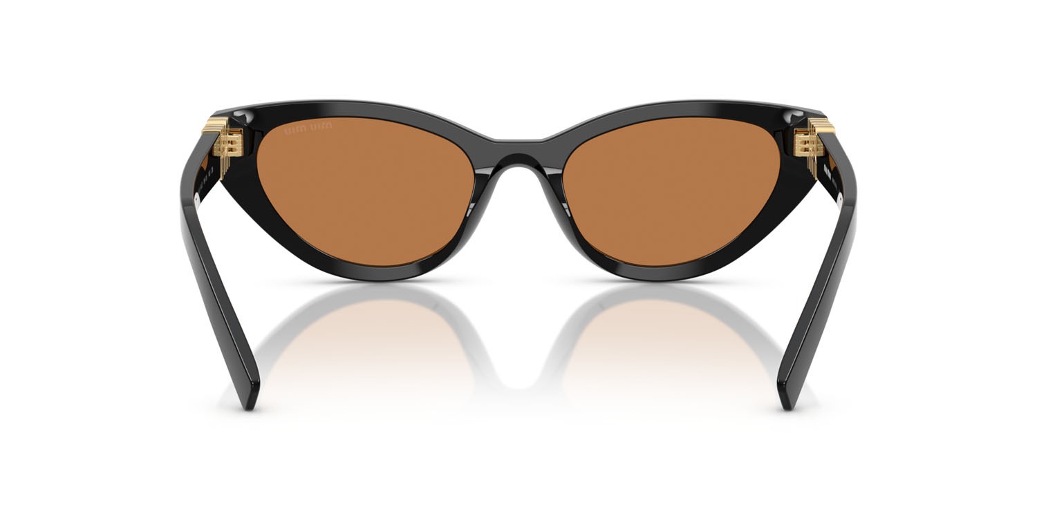 Occhiali da sole Miu Miu MU A04S (16K10I) colore nero forma farfalla lenti marrone