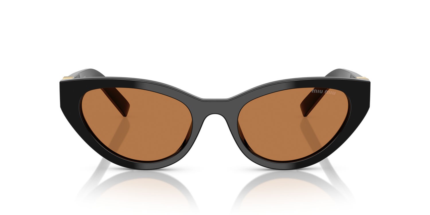 Occhiali da sole Miu Miu MU A04S (16K10I) colore nero forma farfalla lenti marrone