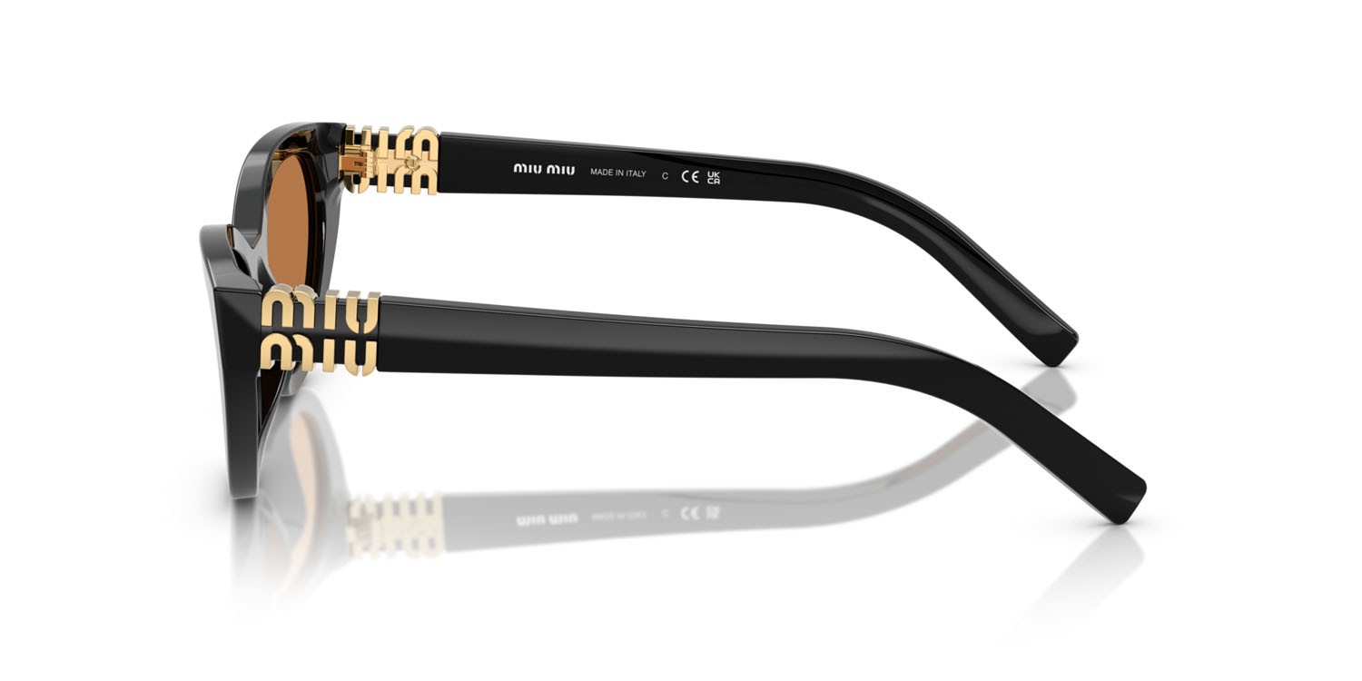 Occhiali da sole Miu Miu MU A04S (16K10I) colore nero forma farfalla lenti marrone