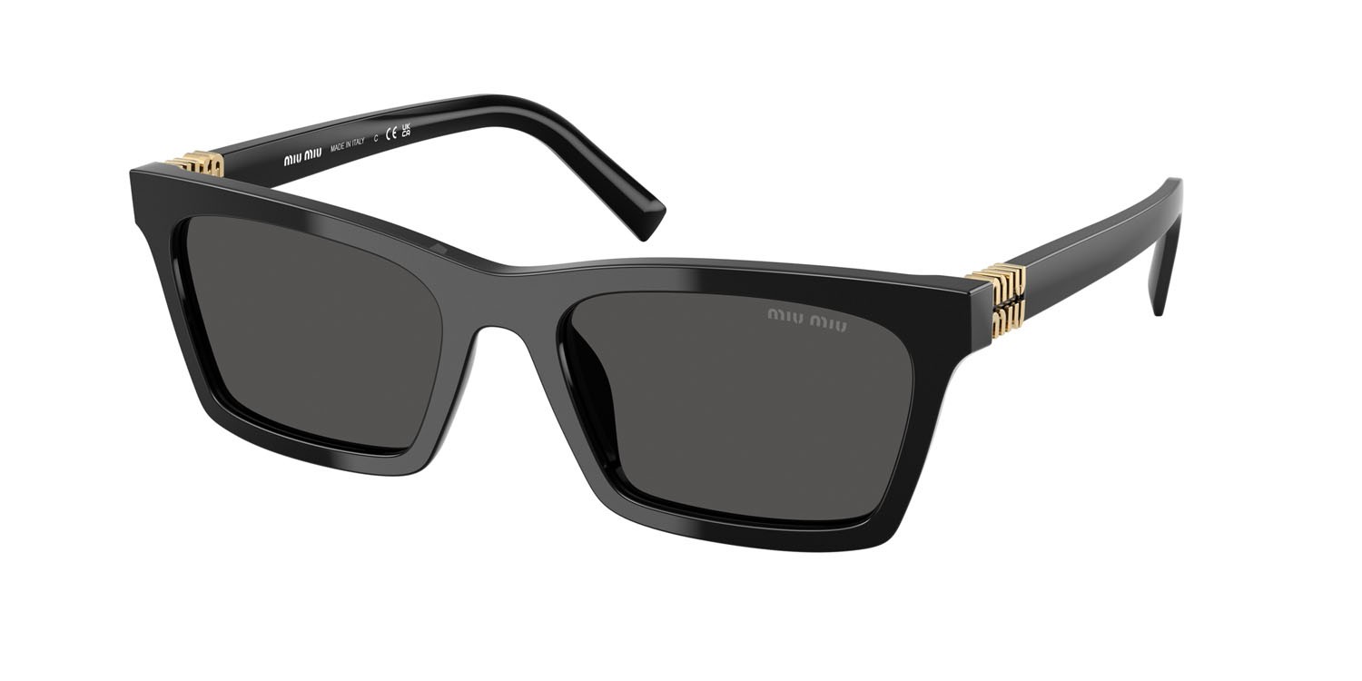 Occhiali da sole Miu Miu MU A05S (16K08Z) colore nero forma rettangolare lenti grigio scuro