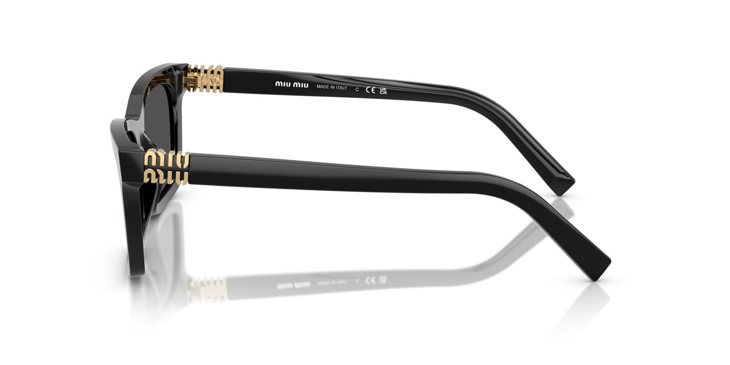 Occhiali da sole Miu Miu MU A05S (16K08Z) colore nero forma rettangolare lenti grigio scuro