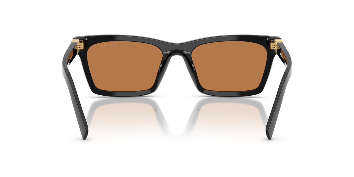 Occhiali da sole Miu Miu MU A05S (16K10I) colore nero forma rettangolare lenti marrone