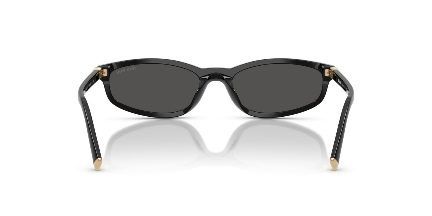 Sunglasses Miu Miu MU A06S (16K08Z) color nero shape irregular lenses grigio scuro