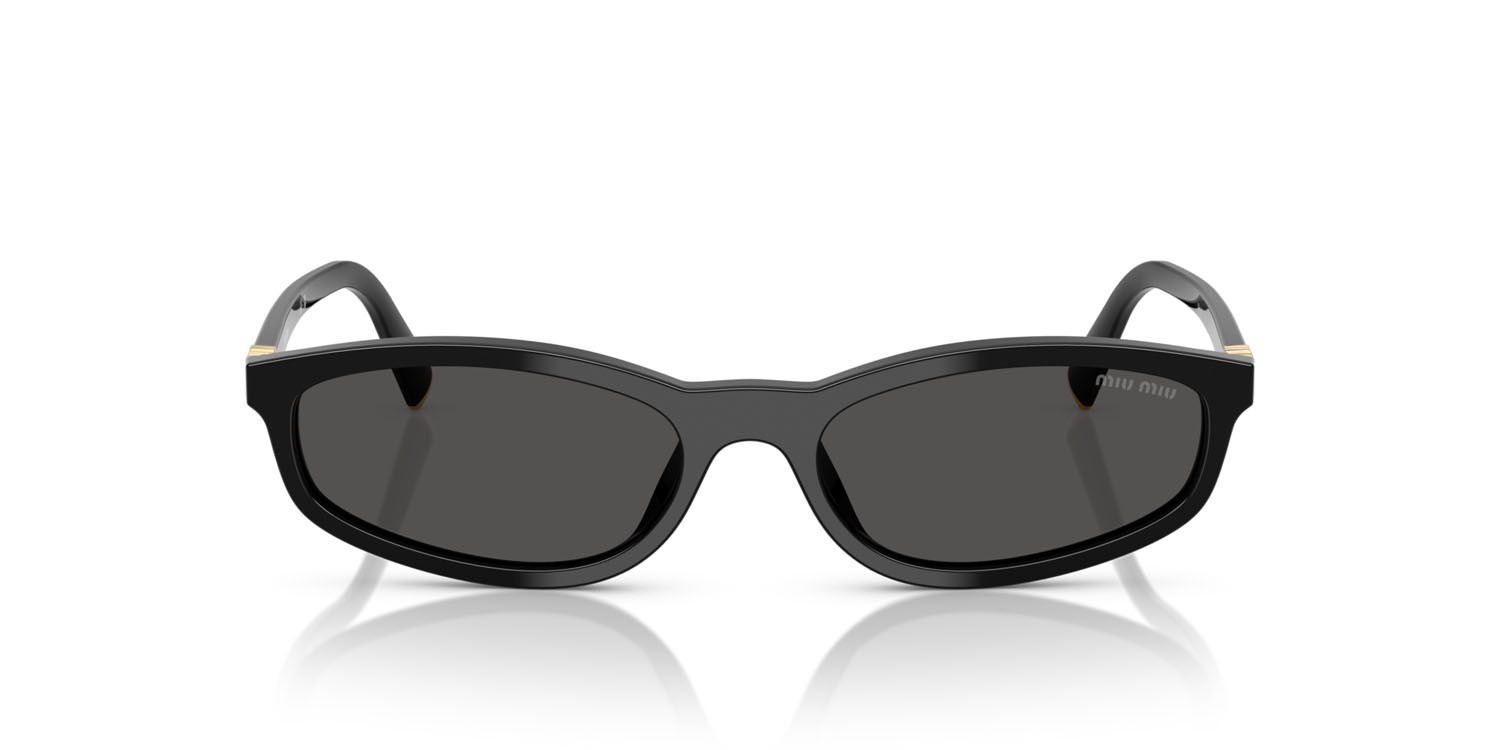 Sunglasses Miu Miu MU A06S (16K08Z) color nero shape irregular lenses grigio scuro