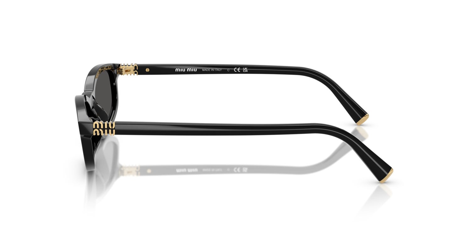Sunglasses Miu Miu MU A06S (16K08Z) color nero shape irregular lenses grigio scuro