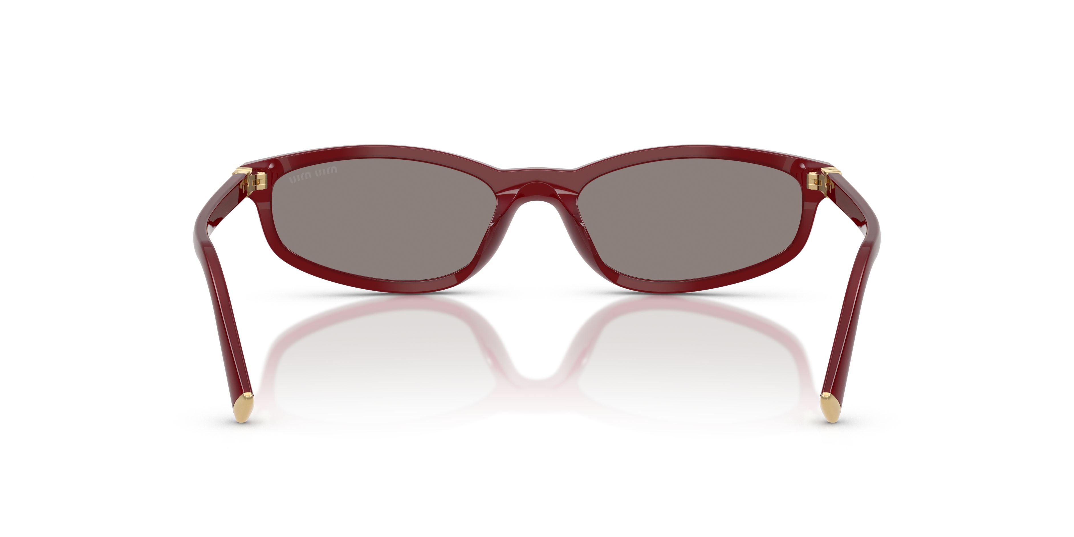 Occhiali da sole Miu Miu MU A06S (21I80Q) colore bordeaux opalescente forma irregolare lenti grigio scuro