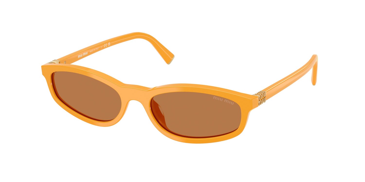 Occhiali da sole Miu Miu MU A06S (22D90Q) colore soleil forma irregolare lenti marrone