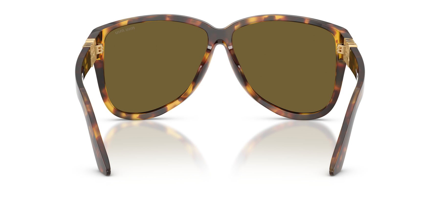 Occhiali da sole Miu Miu MU A08S (14L09Z) colore havana miele forma aviator lenti marrone scuro