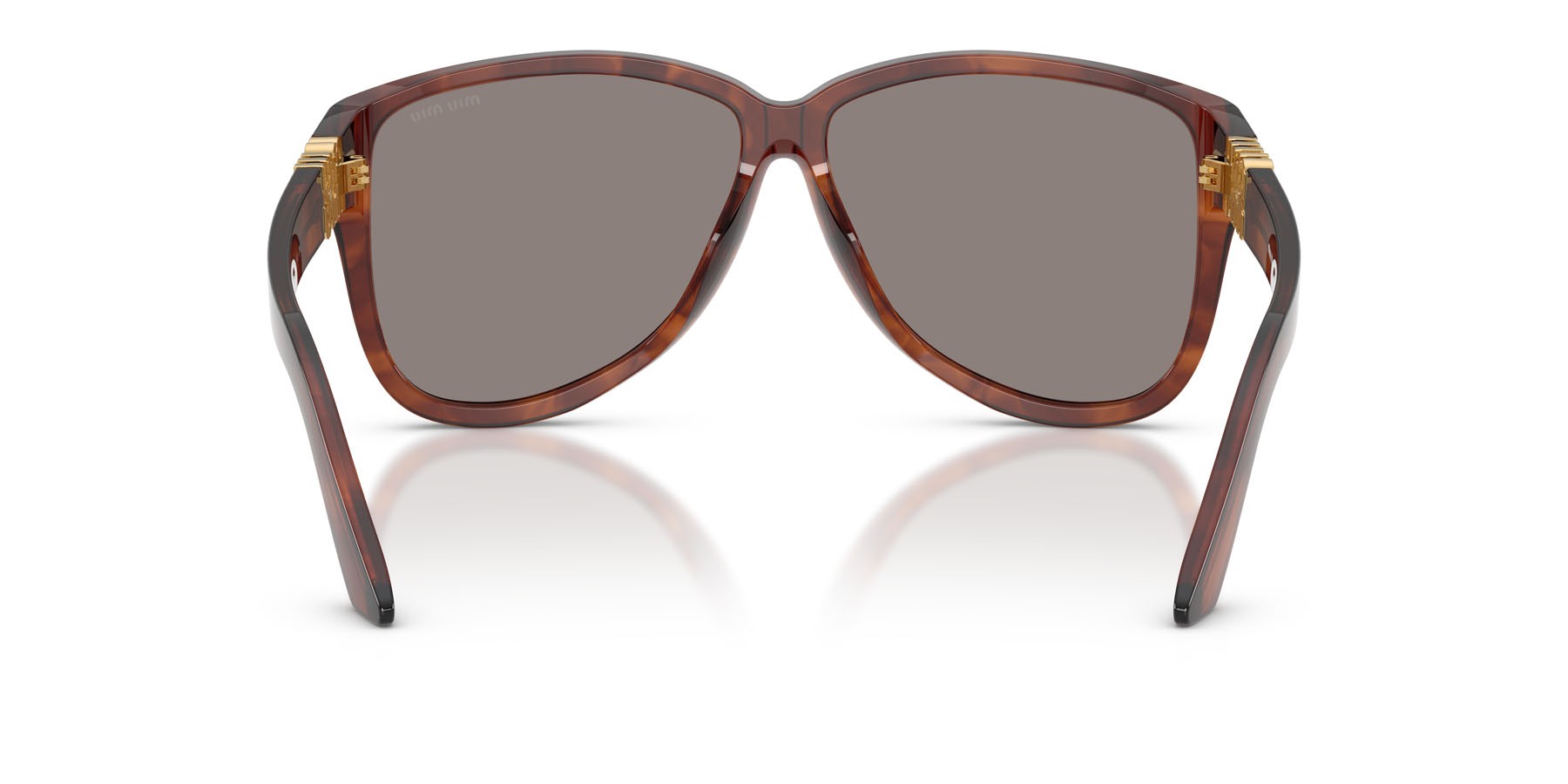 Occhiali da sole Miu Miu MU A08S (26E80Q) colore tabacco striato forma aviator lenti grigio scuro