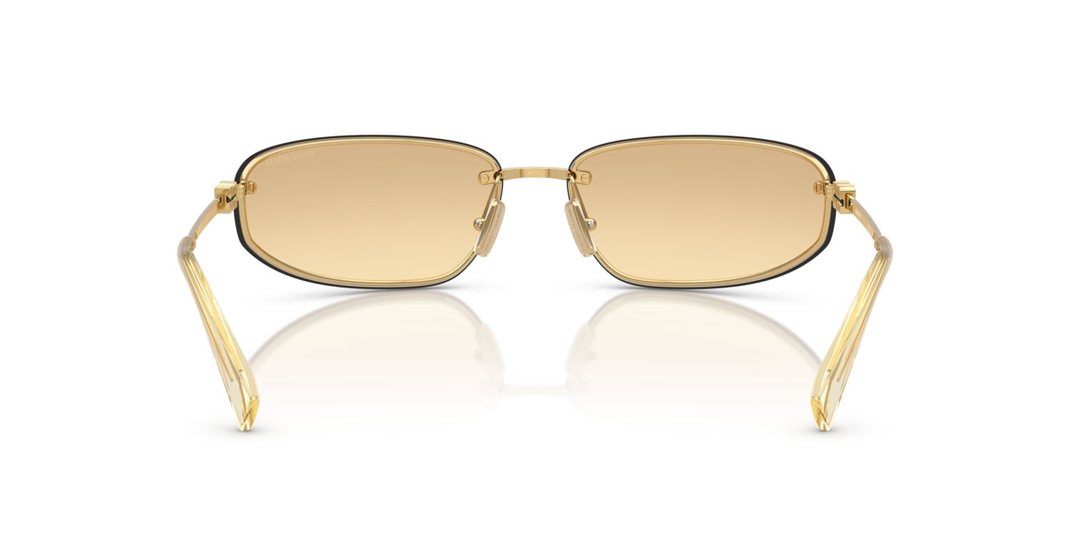 Sunglasses Miu Miu MU A50S (5AK7R1) color oro shape oval lenses yellow gradient silver