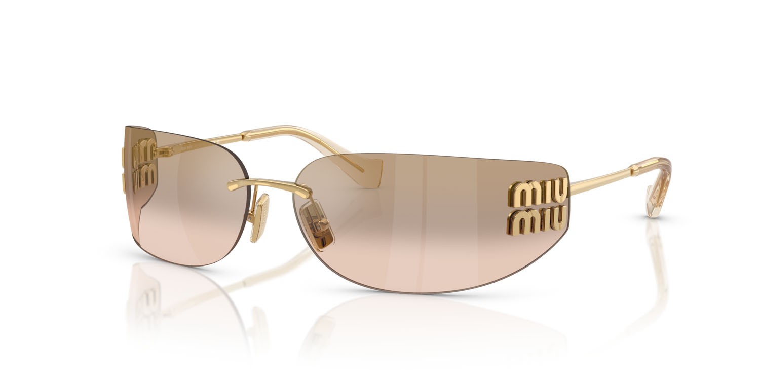 Sunglasses Miu Miu MU A51S (5AK20P) color oro shape rectangle lenses bronze mirrow gradient
