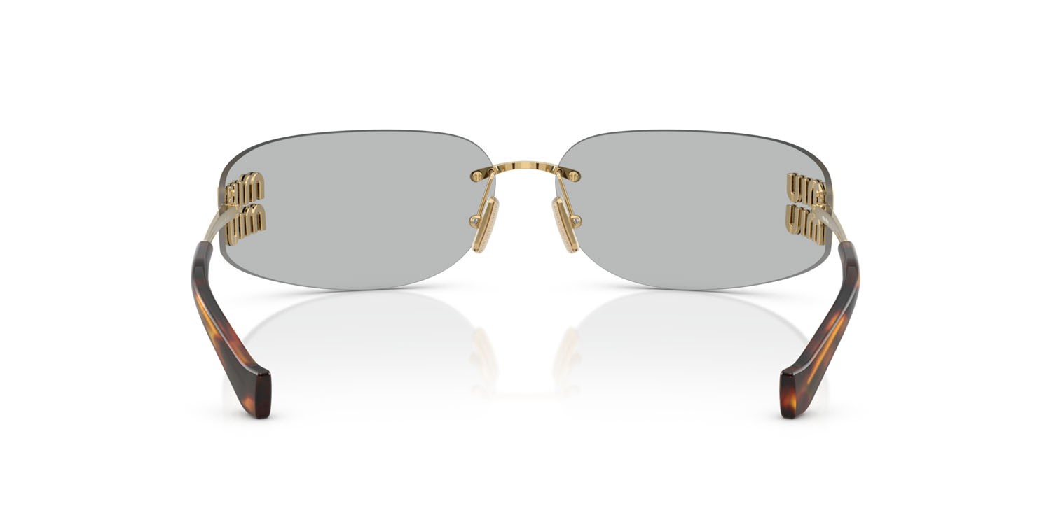 Occhiali da sole Miu Miu MU A51S (5AK50K) colore oro forma rettangolare lenti grigio chiaro