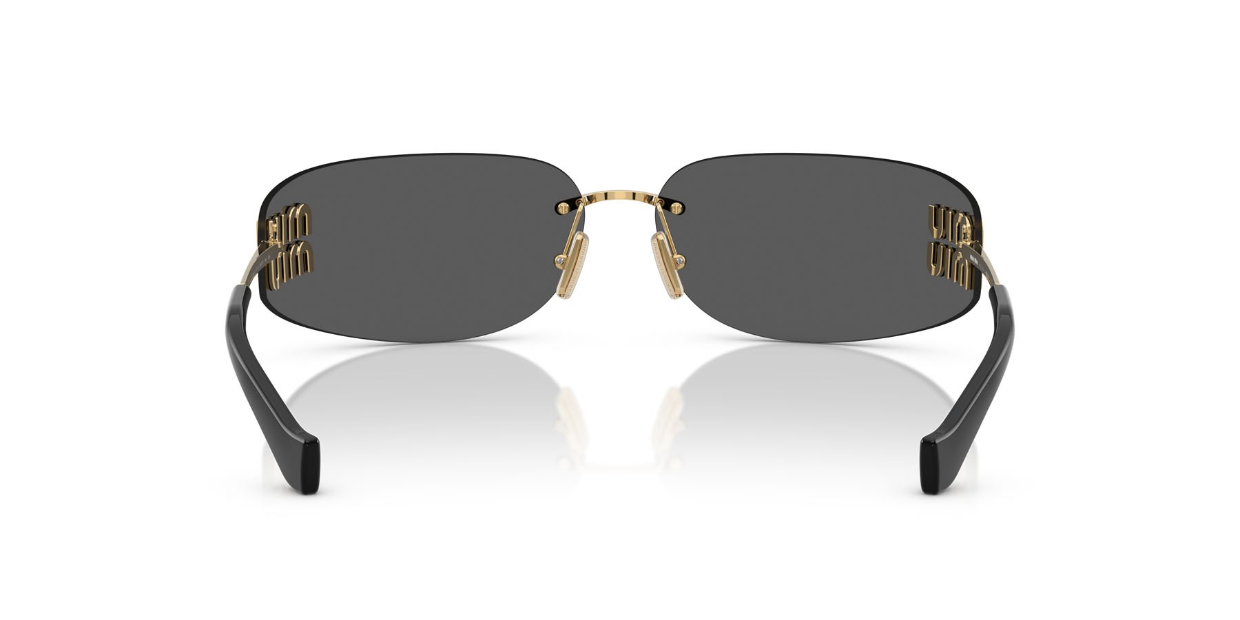 Occhiali da sole Miu Miu MU A51S (5AK5S0) colore oro forma rettangolare lenti grigio scuro