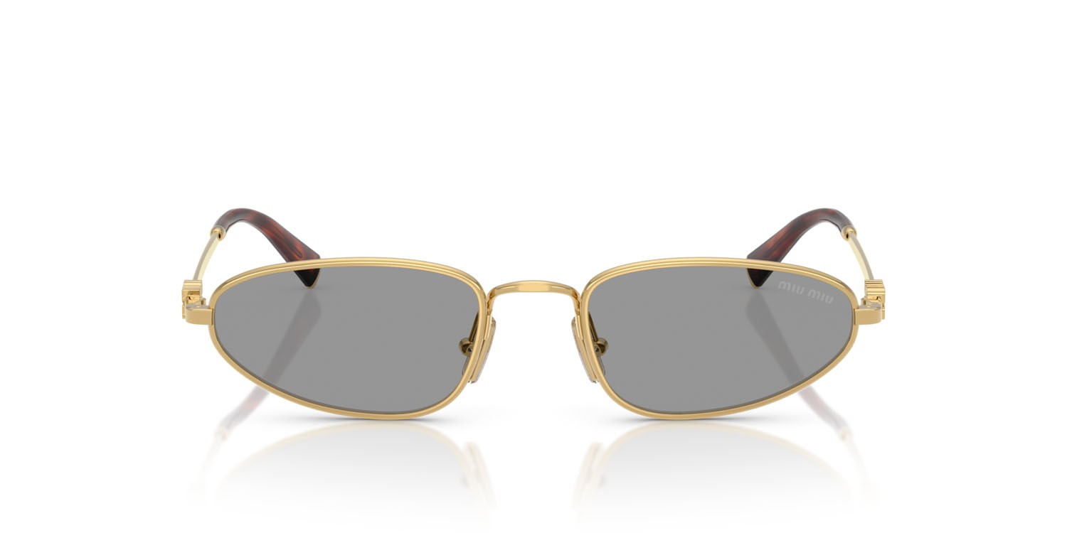 Occhiali da sole Miu Miu MU A52S (5AK40O) colore oro forma irregolare lenti grigio