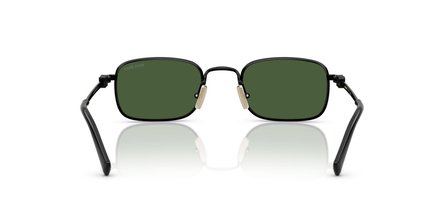 Occhiali da sole Miu Miu MU A53S (1AB1I0) colore nero forma rettangolare lenti verde scuro