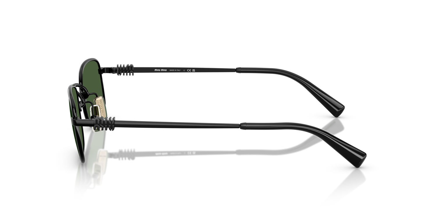 Occhiali da sole Miu Miu MU A53S (1AB1I0) colore nero forma rettangolare lenti verde scuro