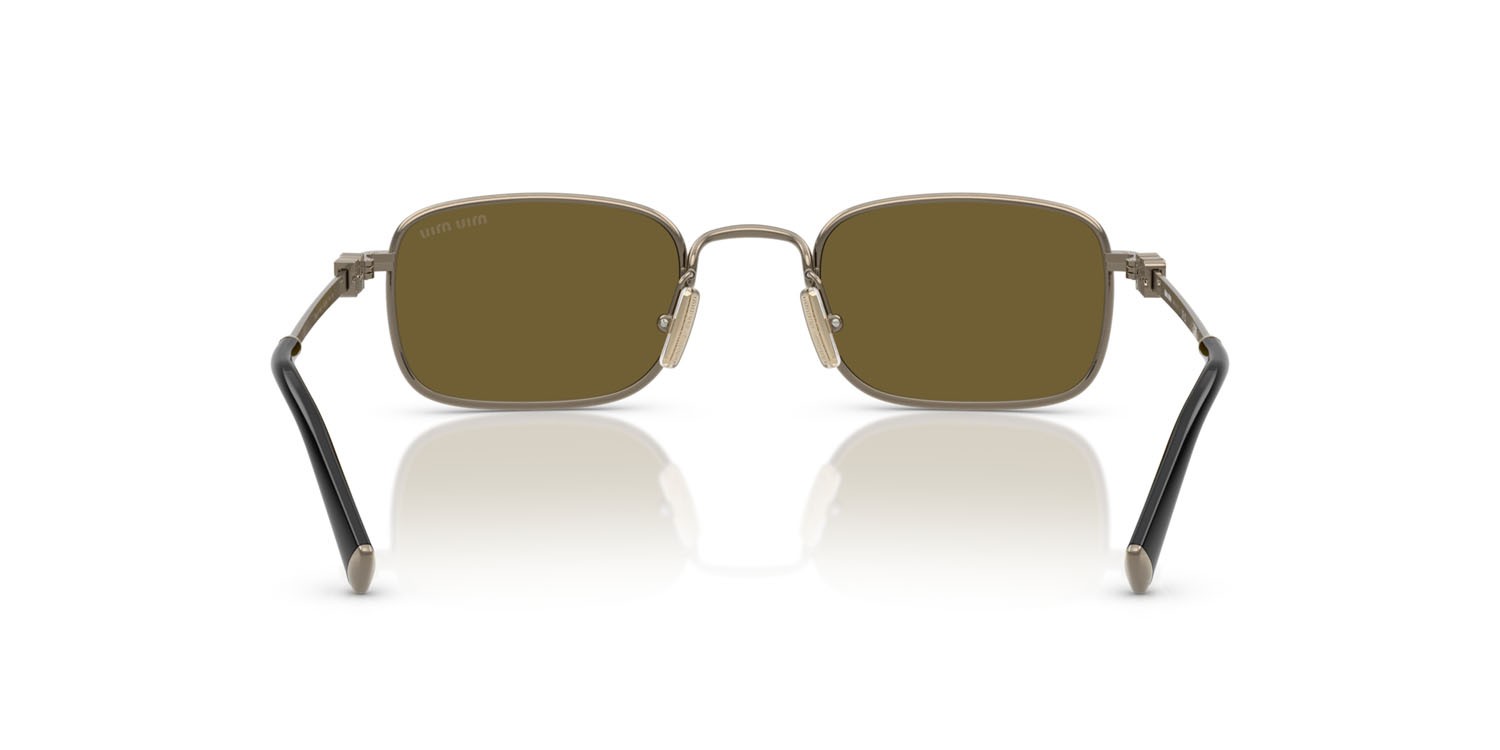 Occhiali da sole Miu Miu MU A53S (26C09Z) colore old gold forma rettangolare lenti marrone scuro