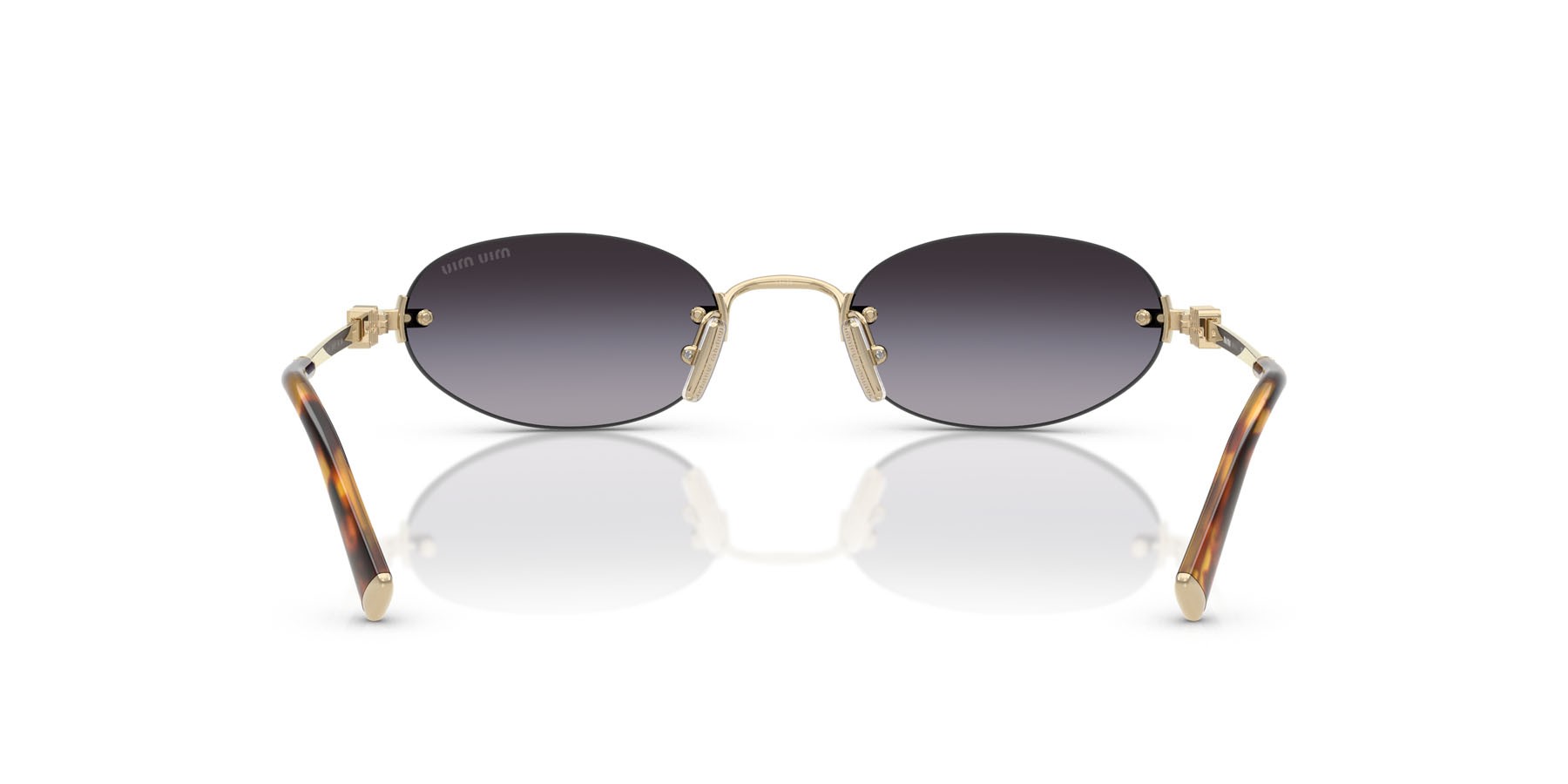 Occhiali da sole Miu Miu MU A54S (ZVN5D1) colore oro pallido forma ovale lenti sfumato grigio