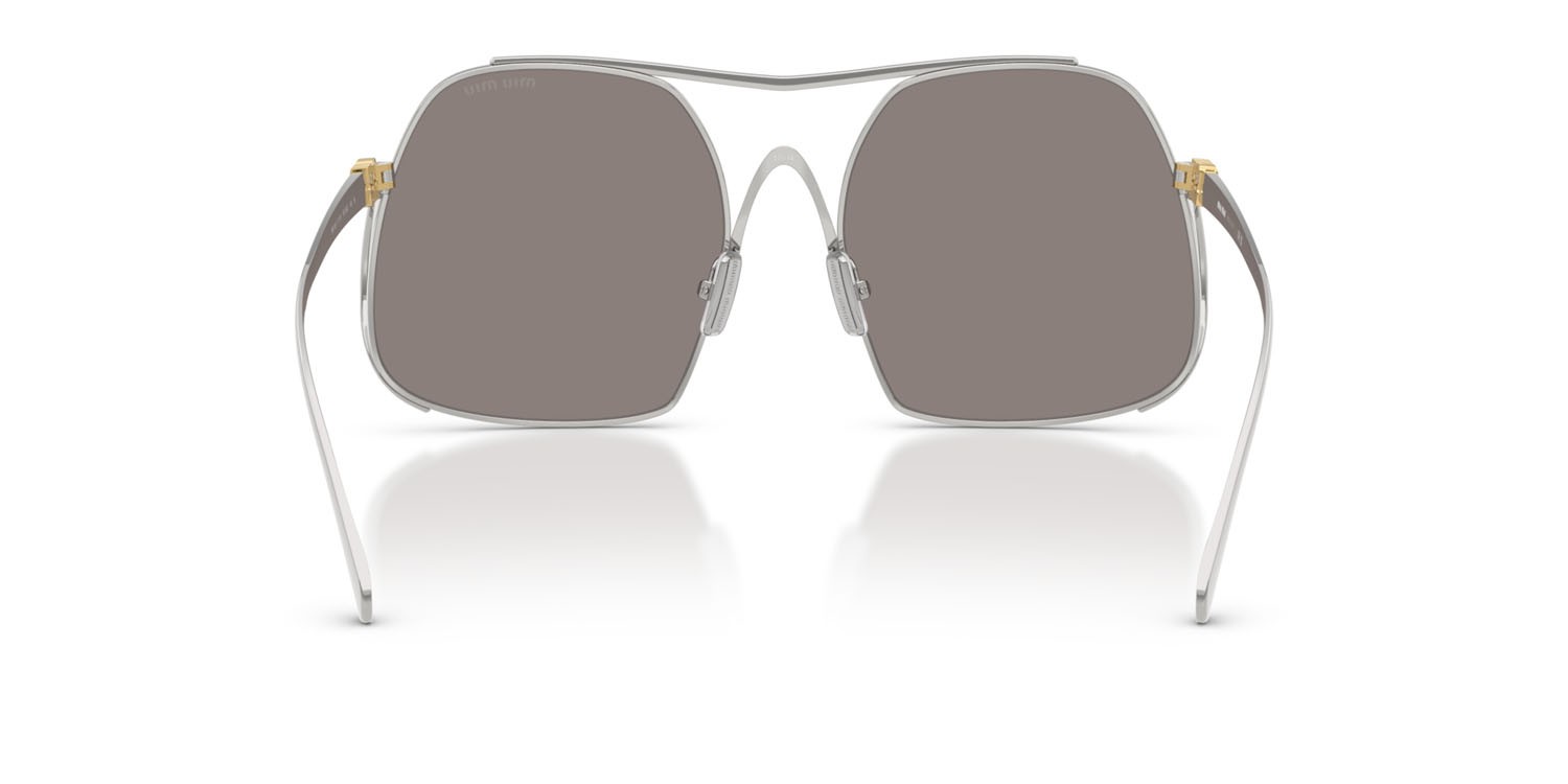 Occhiali da sole Miu Miu MU A55S (1BC80Q) colore argento forma quadrato lenti grigio scuro