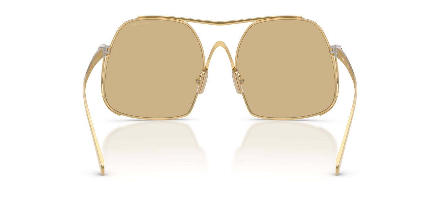 Occhiali da sole Miu Miu MU A55S (5AK10R) colore oro forma quadrato lenti giallo