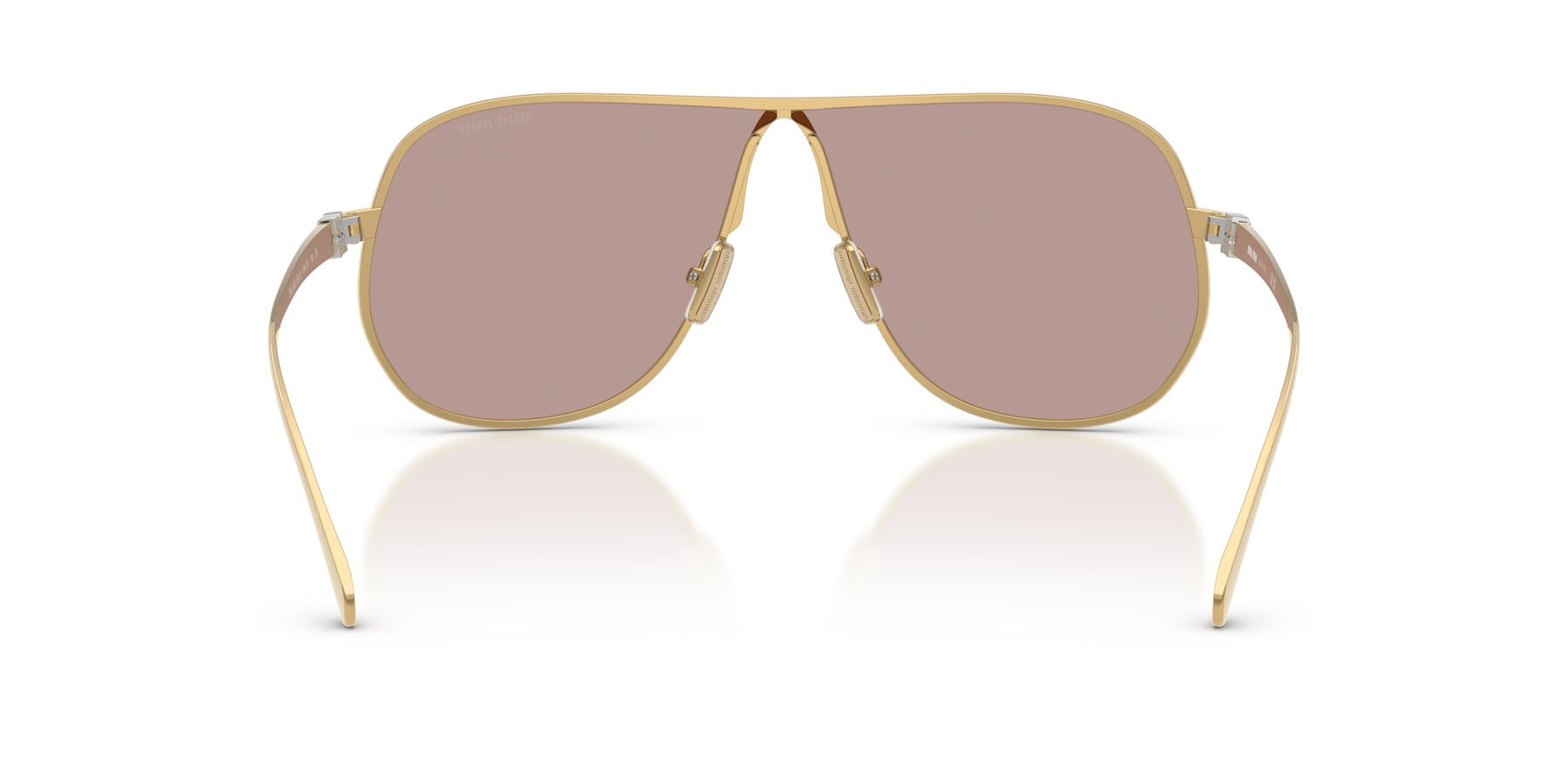 Occhiali da sole Miu Miu MU A56S (5AK20I) colore oro forma aviator lenti viola chiaro/marrone