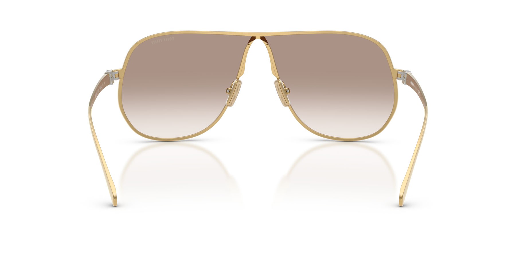 Occhiali da sole Miu Miu MU A56S (5AK90L) colore oro forma aviator lenti trasparente sfumato marrone