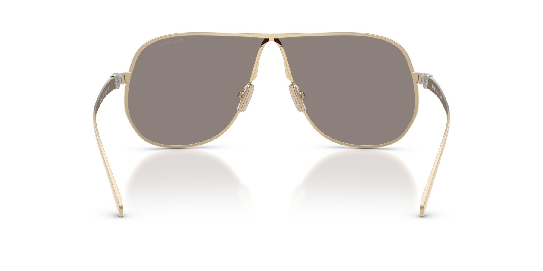 Occhiali da sole Miu Miu MU A56S (ZVN80Q) colore oro pallido forma aviator lenti grigio scuro