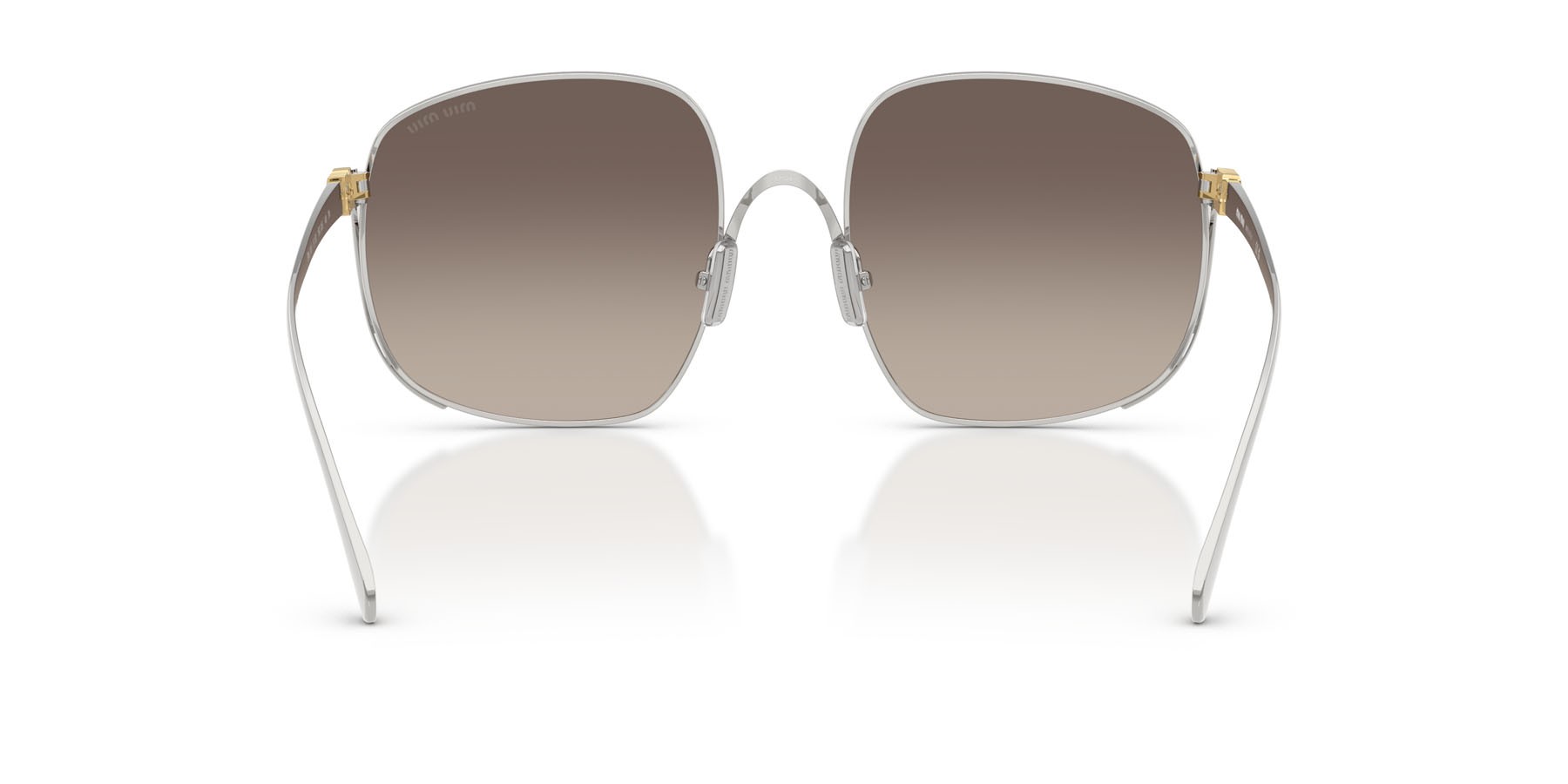 Occhiali da sole Miu Miu MU A57S (1BC30S) colore argento forma quadrato lenti sfumato grigio