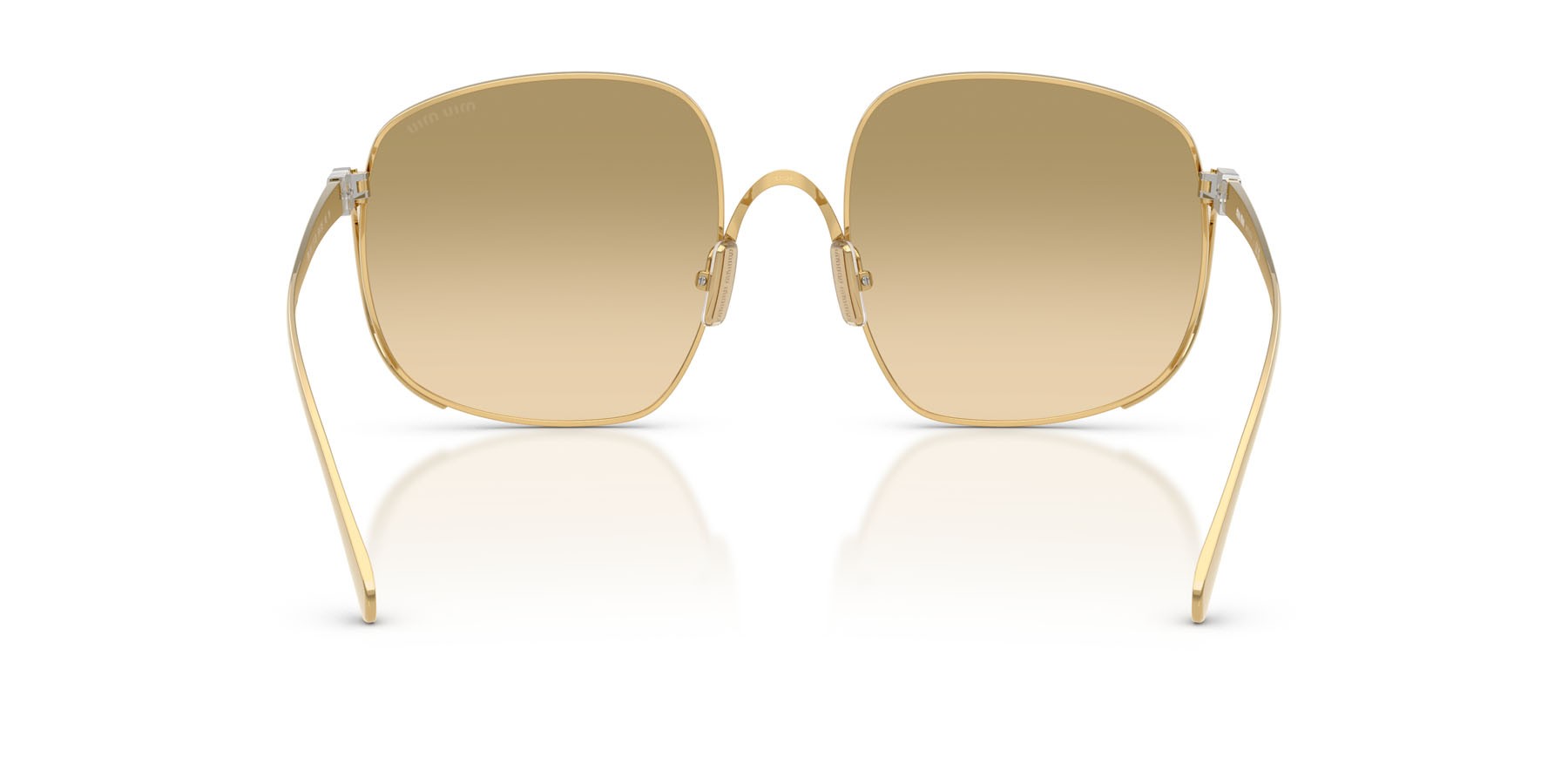 Occhiali da sole Miu Miu MU A57S (5AK20S) colore oro forma quadrato lenti camomilla sfumato