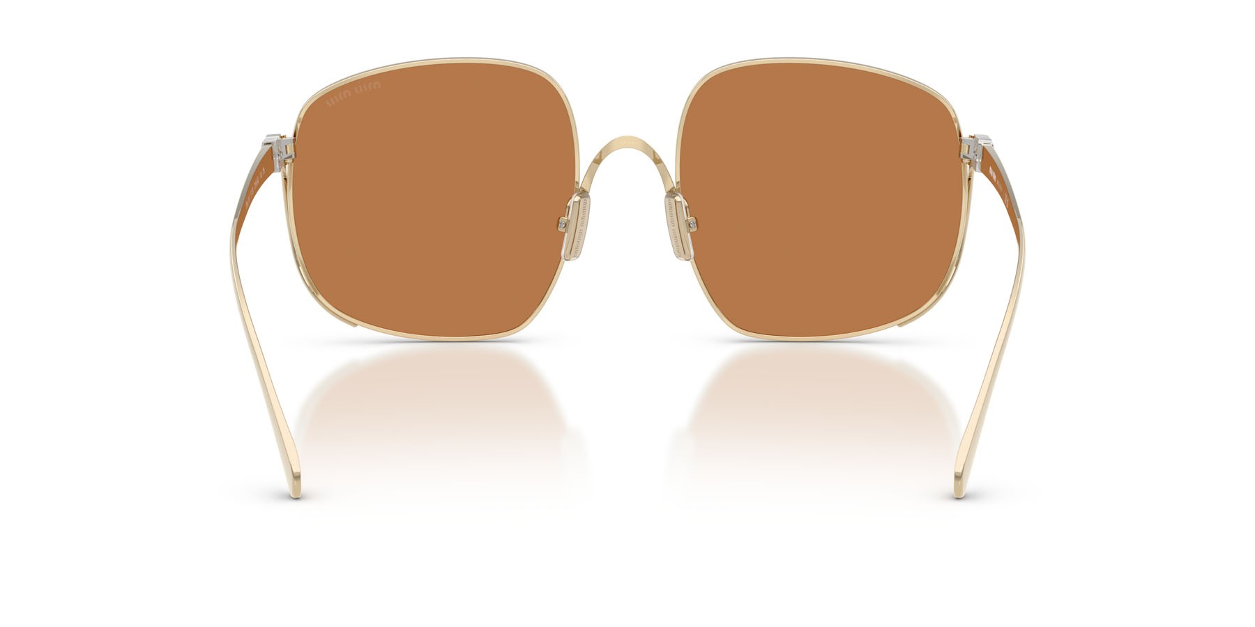 Occhiali da sole Miu Miu MU A57S (ZVN90Q) colore oro pallido forma quadrato lenti marrone