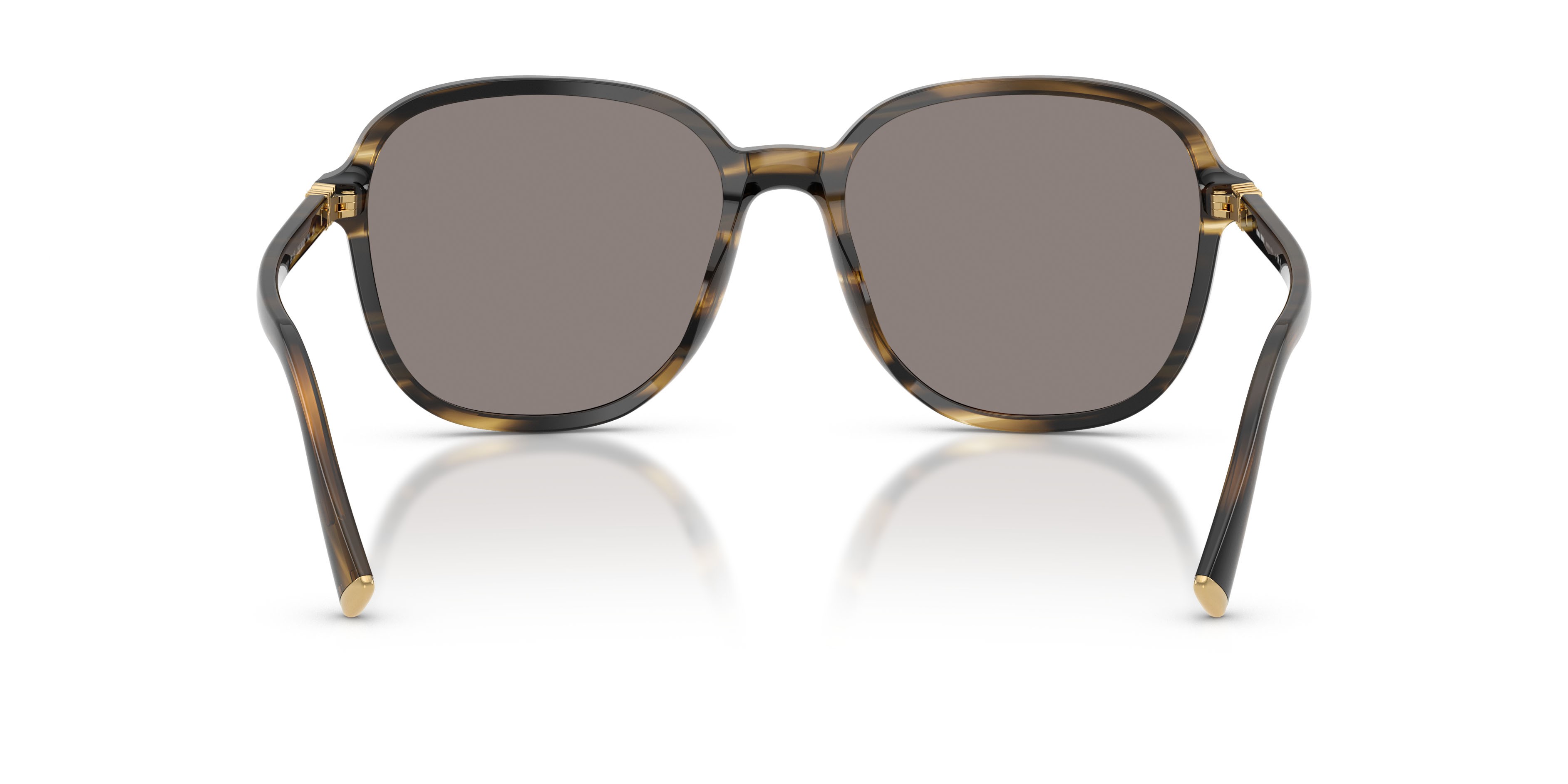 Occhiali da sole Miu Miu MU B01S (25E80Q) colore loden a righe forma quadrato lenti grigio scuro